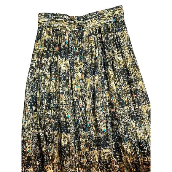 Herve Leger Vintage Womens skirt 9 / 10 Button Front Abstract Designer Art Retro - Picture 5 of 8